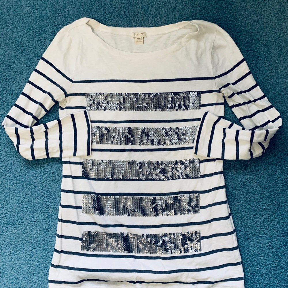 J. Crew • sequin stripe top